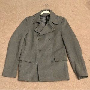 Zara Man Gray Peacoat, New with Tags, Sz. M